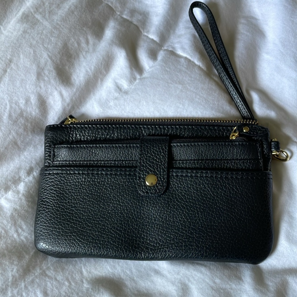 Lodis |Black|Olivia|Leather |Pebbled|Wristlet|Removable Card Stacker Insert|NWOT - Picture 3 of 16